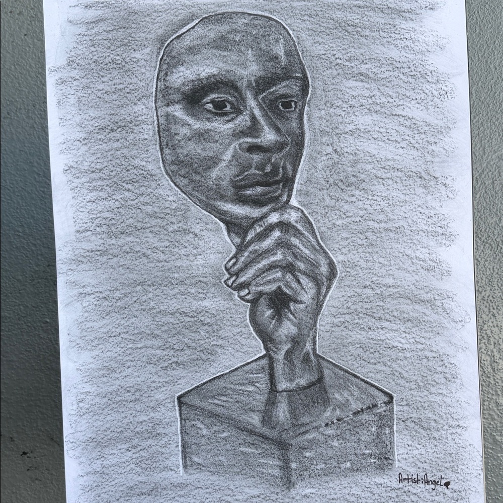 Contemplative Gray Sketch Art